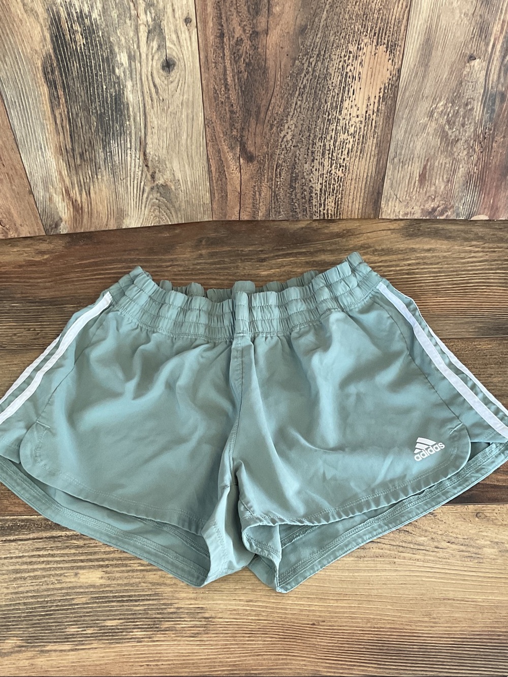 adidas Sage Green Athletic Shorts Youth M     313B